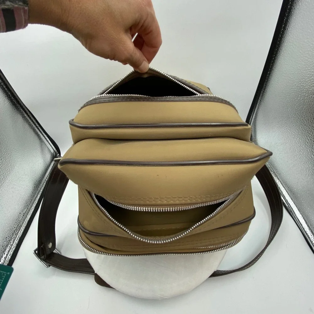 Vtg World Way Tan Brown Crossbody Flight Messenger Bag Travel Retro Gear *Read